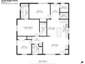 Layout of home showing primary bedroom, bedrooms, bathrooms, kitchen, and living room at 2219 Eagle Dr, North Charleston, SC 29406