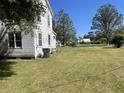 Expansive backyard with lush green lawn, framed by trees and neighboring homes at 217 Scotia St, McClellanville, SC 29458