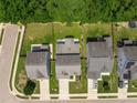Aerial view of homes with green lawns, privacy fences, and tree-lined street at 259 Weeping Cypress Dr, Moncks Corner, SC 29461