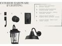 A collection of exterior hardware and lighting fixtures selected for the home at 814 Gentle Breeze Dr, Summerville, SC 29486