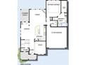 Layout of the first floor including a covered porch, living area, kitchen, study, and two car garage at 1159 Reserve Ln, Awendaw, SC 29429