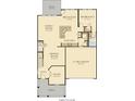Open-concept first floor plan featuring a spacious Gathering room, kitchen with breakfast bar, dining area and 2-car garage at 538 Verdi Dr, Summerville, SC 29486