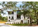 Elegant exterior elevation showcasing the home's brick facade, modern design, and manicured landscaping at 525 Old Bridge Ct, Mount Pleasant, SC 29464