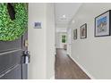 Entryway hallway with elegant wood floors, fresh paint and contemporary decor at 725 Pepperbush St, Charleston, SC 29414