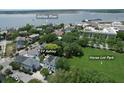 Aerial shot of property with views of Ashley River and Horse Lot Park near downtown at 19 Ashley Ave, Charleston, SC 29401