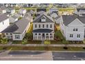 Aerial view of a lovely home in a well-planned community surrounded by lush landscaping and neighborhood streets at 716 Triangle Ln, Summerville, SC 29486