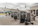 Well-equipped fitness center with modern weight machines, cardio equipment, ceiling fans, and abundant natural light at 740 Blue Iris Way, Summerville, SC 29486