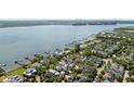 Picturesque aerial view of a waterfront community with private docks and stunning harbor views at 1527 Wando View St, Charleston, SC 29492