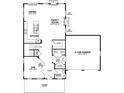 Floor plan showcasing the layout of the first floor with the kitchen, dining room, and Gathering room at 1575 Trailmore Ln, Summerville, SC 29486