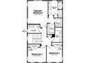 Floor plan showcasing the layout of the second floor with bedrooms, bathrooms, and a laundry room at 1575 Trailmore Ln, Summerville, SC 29486