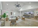 Spacious living room with vaulted ceilings, recessed lighting, stylish furnishings, and an open floor plan at 169 Southwold Cir, Goose Creek, SC 29445
