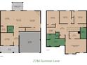 Detailed floor plan showcasing layout of rooms, including the kitchen, bedrooms, and living spaces at 2746 Sunrose Ln, Johns Island, SC 29455