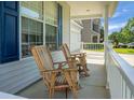 Relaxing front porch featuring rocking chairs and a view of the neighborhood at 1026 Briar Rose Ln, Ladson, SC 29456