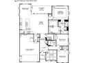Detailed first-floor plan featuring a primary bedroom, an open kitchen, and a breakfast area at 254 Huguenot Trl, Huger, SC 29450