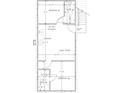 Detailed floor plan showcasing the layout of the bedrooms, bathrooms, kitchen, and living room dimensions at 19 Smith St # D, Charleston, SC 29401