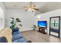 Bright living room featuring a ceiling fan, and plenty of space for relaxation and entertainment at 202 Pamela Ln, Summerville, SC 29483