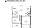 This floorplan features a kitchen, breakfast nook, Gathering room, dining room, foyer, and two-car garage at 114 Shingle Oak Dr, Moncks Corner, SC 29461
