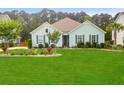 Charming single-story home with a well-manicured lawn, landscaping, and a palm tree at 5509 Alpine Dr, Summerville, SC 29483
