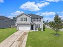Charming two-story home features a well-maintained lawn and a two-car garage at 301 Mondo Ct, Summerville, SC 29486