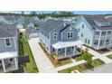 Aerial view of the property highlighting the spacious backyard and neighborhood at 238 Bird Song Path, Summerville, SC 29485