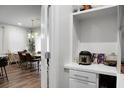 Well-organized pantry with shelving, drawers, and door leading to dining area at 513 Donnas View Way, Summerville, SC 29486