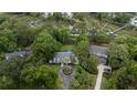 Stunning aerial view of property featuring a spacious home, lush greenery, and serene waterfront access at 375 Seewee Cir, Mount Pleasant, SC 29464