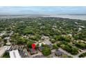 Aerial view showcasing the property's location and neighborhood surroundings with water in the background at 1240 Fairmont Ave # 22, Mount Pleasant, SC 29464