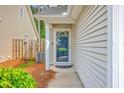 Inviting front entrance features a stylish door with decorative glass, complemented by a well-kept lawn at 4831 Carnoustie Ct, Summerville, SC 29485
