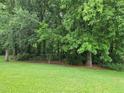 Lush backyard featuring mature trees and manicured lawn, providing a serene and private setting at 605 Pointe Of Oaks Rd, Summerville, SC 29485