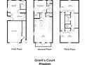 Detailed floor plan showcasing the layout of a three-story home, including room dimensions at 16 Nats Ct, Charleston, SC 29403