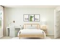 Well-lit bedroom with playful decor featuring alligator artwork and light wood furniture at 205 Agrarian Ave, Summerville, SC 29485
