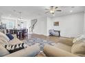 Comfortable living room with plush seating, a ceiling fan, and an inviting open layout at 208 Kirkland St, Goose Creek, SC 29445