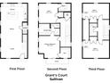 Detailed floor plan showcasing multiple bedrooms, bathrooms, kitchen, and spacious living areas across three stories at 25 Nats Ct, Charleston, SC 29403