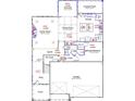 Layout of the first floor features a guest bedroom, kitchen, and dining room at 3429 Seaton Street, Summerville, SC 29486