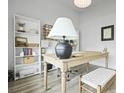 Comfortable home office with a large desk, bookshelf, and neutral decor at 109 Medford St, Summerville, SC 29486