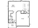 Layout of the first floor featuring a kitchen, Gathering room, garage, and entry at 418 Cadbury Loop, Summerville, SC 29486
