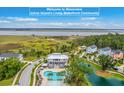 Stonoview community aerial view showcasing waterfront homes, a pool, and a serene coastal landscape at 2710 Mcfadden Way, Johns Island, SC 29455