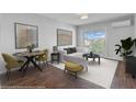 Bright and modern living room with dining area and balcony access at 259 E Bay St # 7C, Charleston, SC 29401