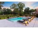 Backyard pool with waterfall, poolside seating, and lounge chairs provide a relaxing outdoor living experience at 4246 Club Course Dr, North Charleston, SC 29420