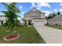 Charming two-story home features a well-manicured lawn and a two-car garage at 123 Lyra Ln, Summerville, SC 29486
