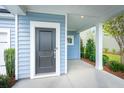 Close-up of the front door and porch, highlighting the home's entryway and covered area at 115 Moscato Ln, Summerville, SC 29485