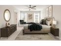 Spacious main bedroom featuring plush carpeting, a ceiling fan, and an abundance of natural light at 422 Duskywing Dr, Goose Creek, SC 29445