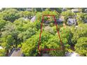 Aerial view outlining property location, nestled among lush green trees in the community at 624 Atlantic St, Mount Pleasant, SC 29464