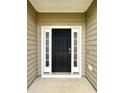 Inviting front entrance with a black door and sidelights providing natural light to the entryway at 3006 Central Ring Ct, Ridgeville, SC 29472