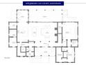 First-floor plan with dimensions showing layout of kitchen, living, dining, and entry areas at 1479 Jeremy Cay Ct, Awendaw, SC 29429