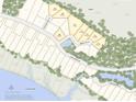 Detailed lot map showing the property's location and surrounding area with waterfront access at 1479 Jeremy Cay Ct, Awendaw, SC 29429