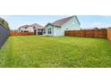 Expansive backyard featuring lush green grass and a sturdy wooden fence at 1973 Parish House Cir, Johns Island, SC 29455