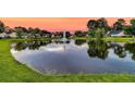 Scenic pond view surrounded by lush greenery and waterfront homes, creating a serene neighborhood setting at 5013 Franconia Dr, Summerville, SC 29485