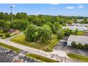 A bird's-eye view of the commercial property, featuring mature trees and ample parking space at 9612 Hoot Owl Ave, Ladson, SC 29456