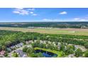 Community aerial view showcasing pond, lush greenery, and surrounding neighborhood at 1664 William Hapton Way, Mount Pleasant, SC 29466